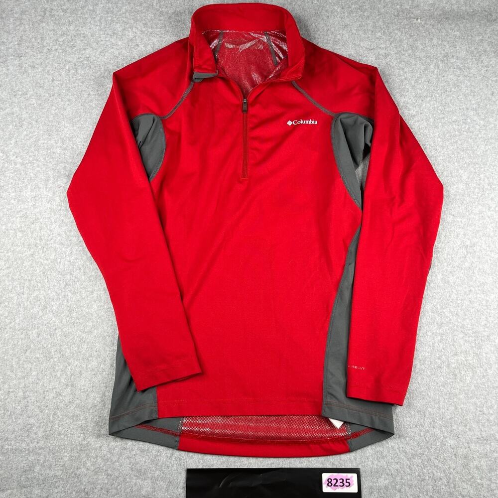 Columbia Omi Heat Shirt Womens Small 1/2 Zip Red Long Sleeve Pullover Warm